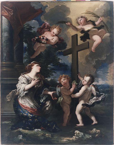 Anonimo — Dandini Pietro - sec. XVII/ XVIII - Santa Maria Maddalena a colloquio con gli angeli — insieme
